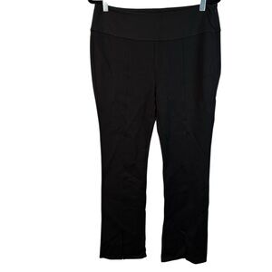 Crescent Front Slit Pants Black Size XL NWT High Waist Wide Leg Side Zipper